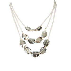 Massini Gray Skies Beaded Layered Necklace Jewelry 16" NEW